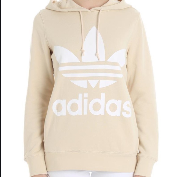 adidas trefoil hoodie beige